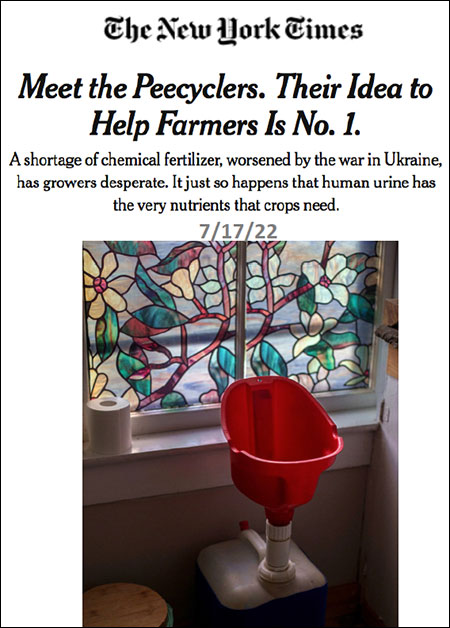 NY Times meet the peecyclers